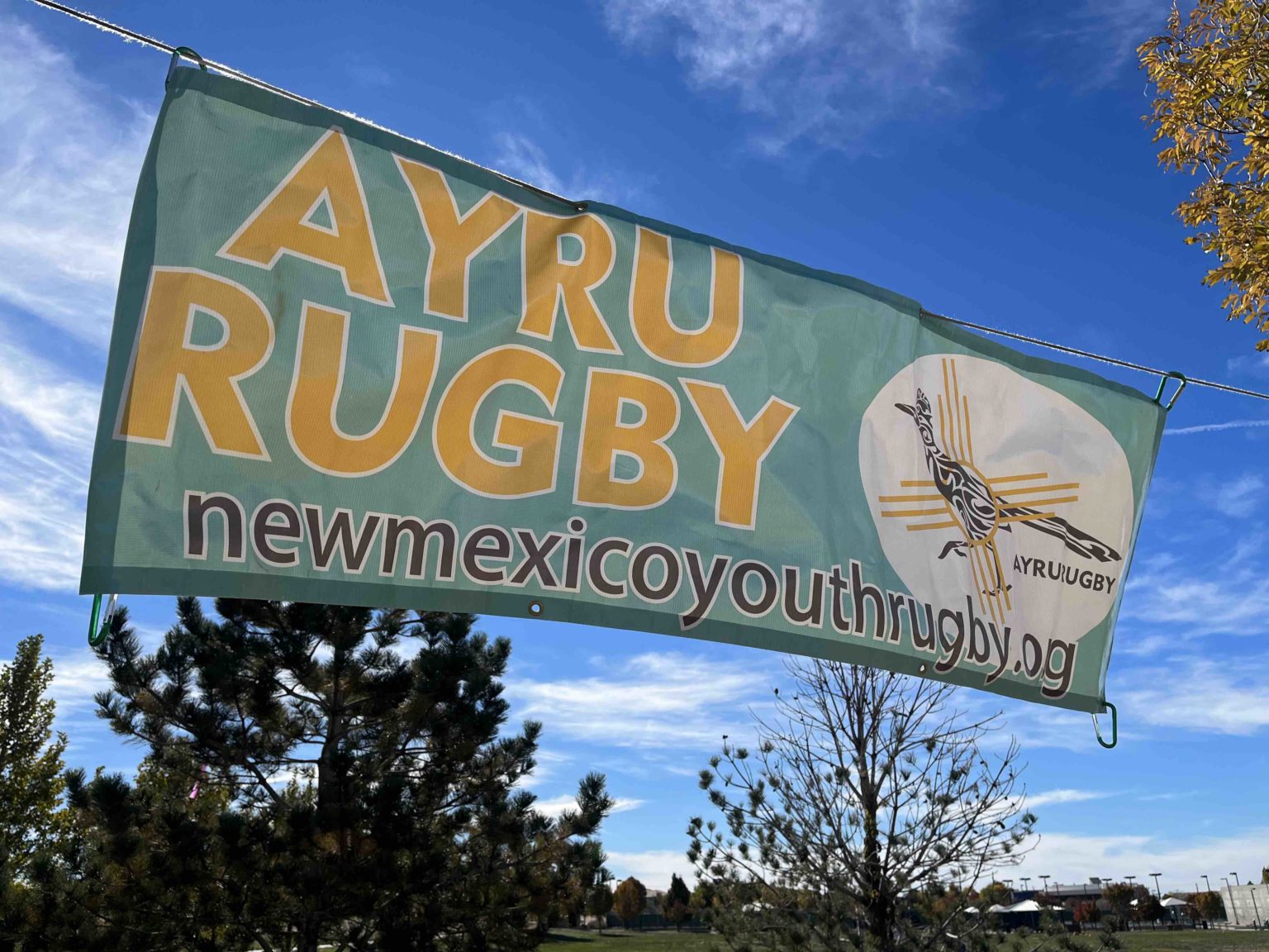 Albuquerque Youth Rugby United sign at North Domingo Baca Park